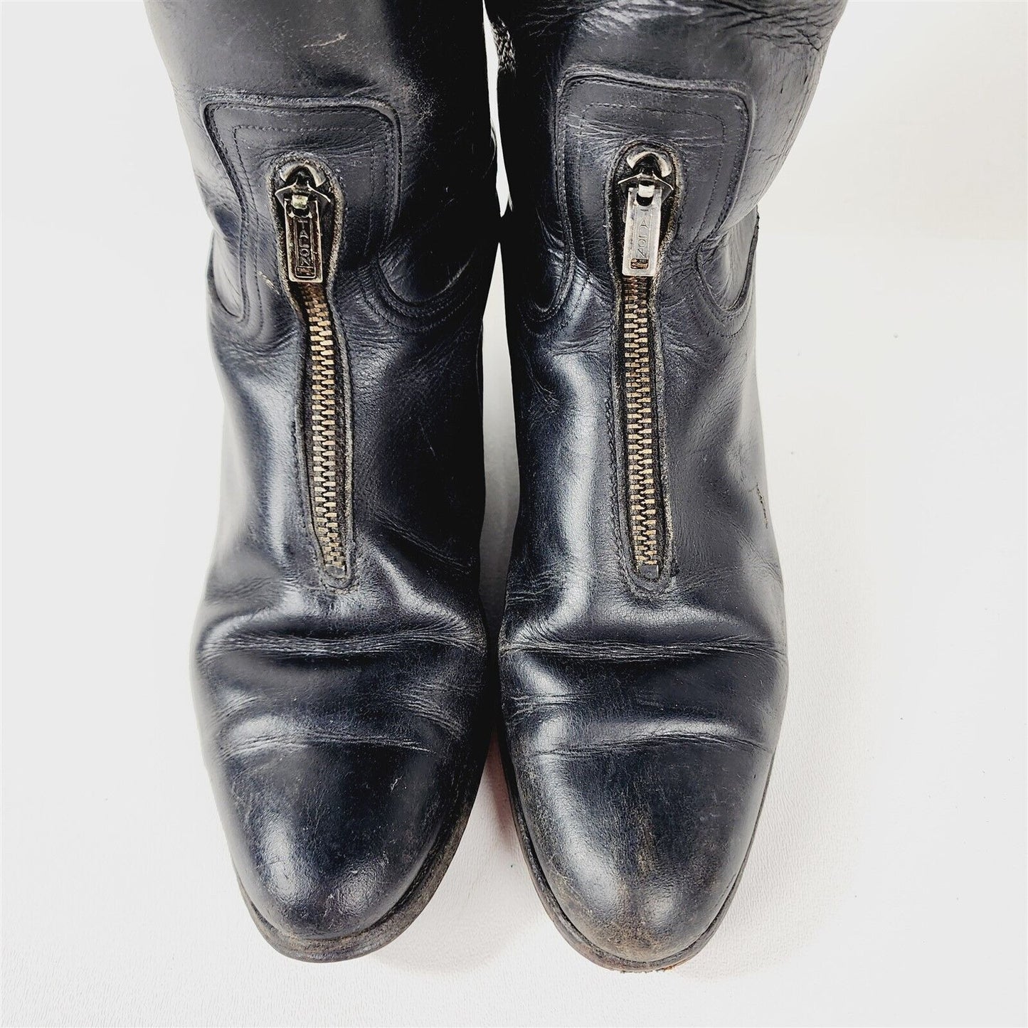 Vintage Black Leather Knee High Riding Boots Womens Size 5.5