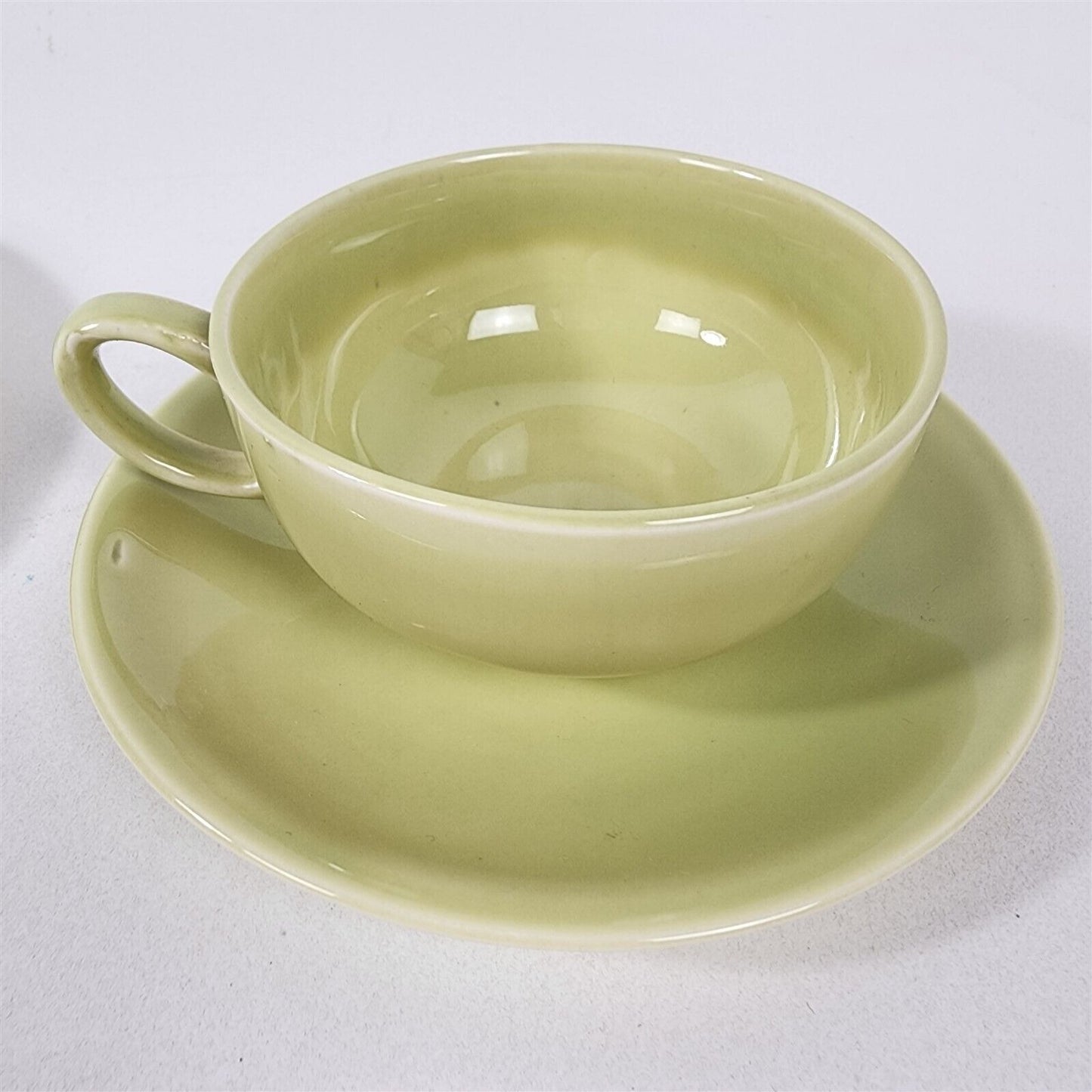 5 Pc Vintage Paden City Pottery Greenbriar Chartreuse Green Place Setting