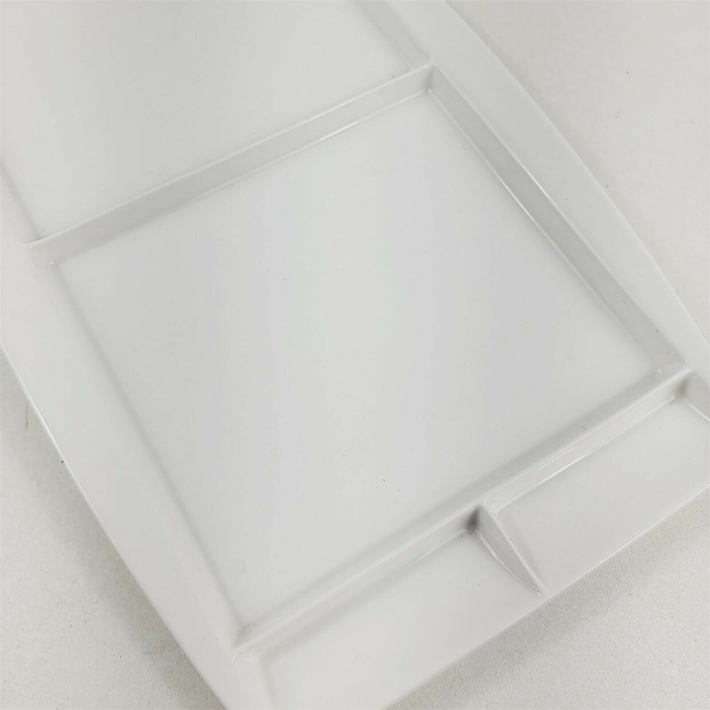 Ciroa White Ceramic Serving Tray with Bamboo Insert 13.5" x 8.5"