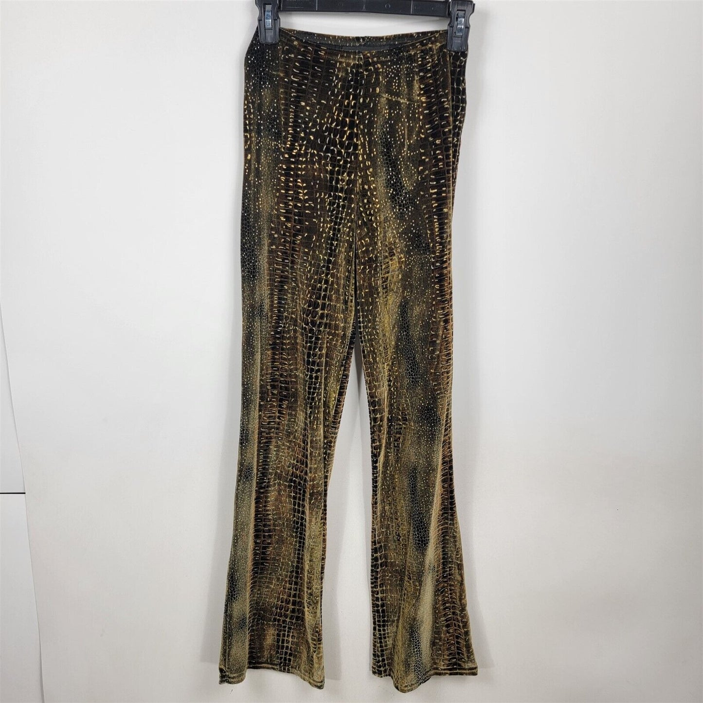 Vintage No Boundaries Tan Brown Long Sleeve Wrap Top Reptile Print Pants Sz 7/9