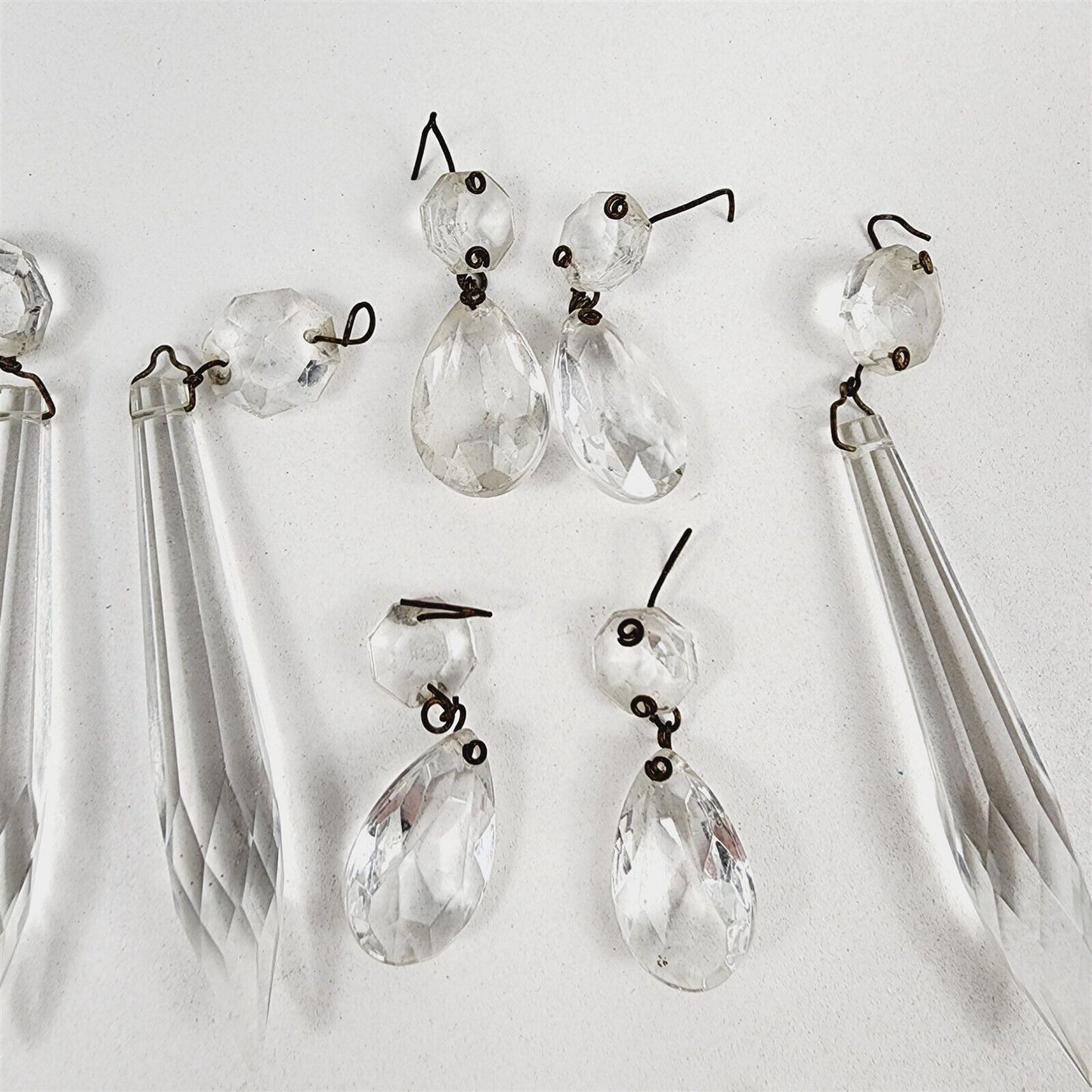 50 Pcs Vintage Chandelier Lamp Replacement Parts Crystal Prism Icicle Teardrops