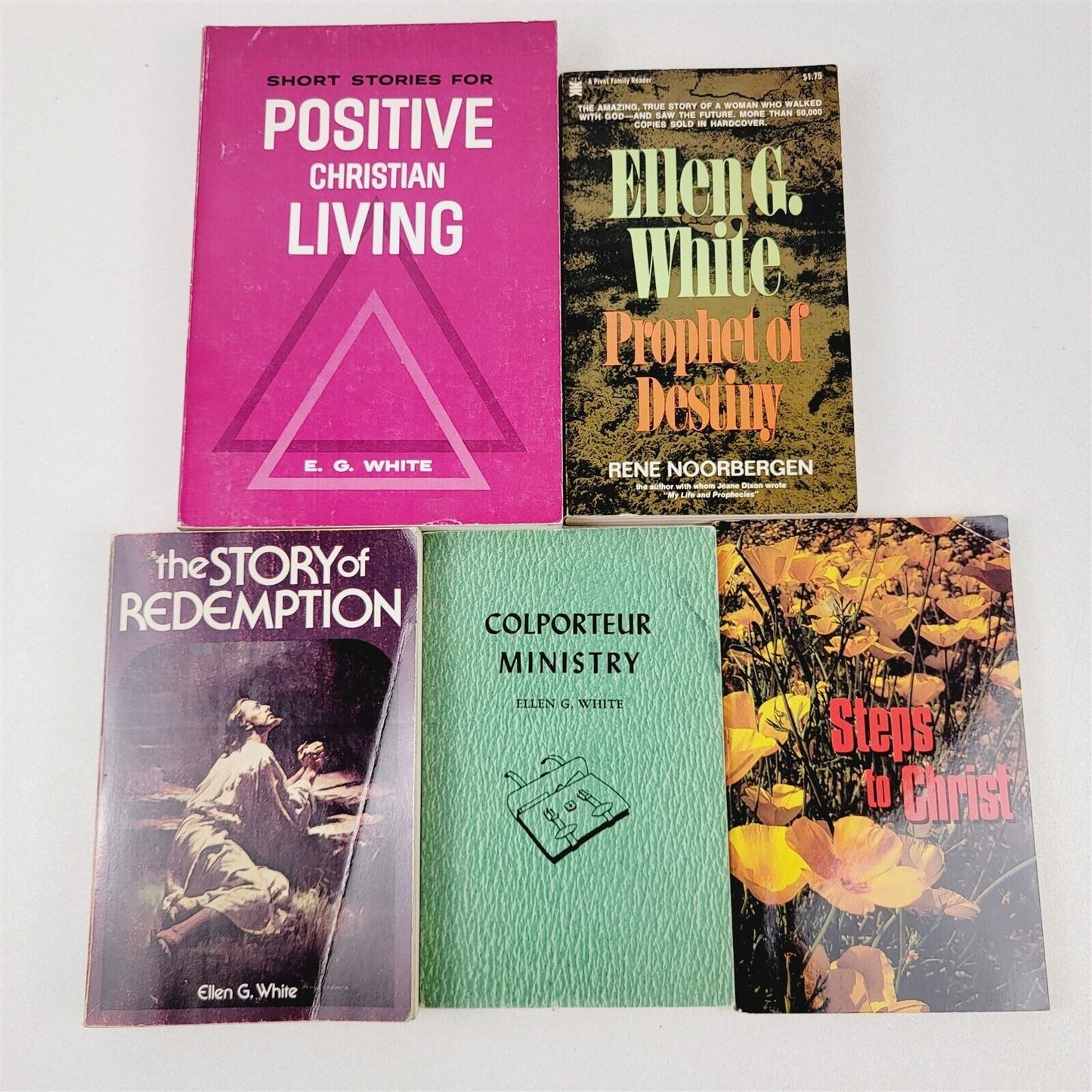 5 Vintage SDA Ellen White Paperback Religious Christian Inspirational Books