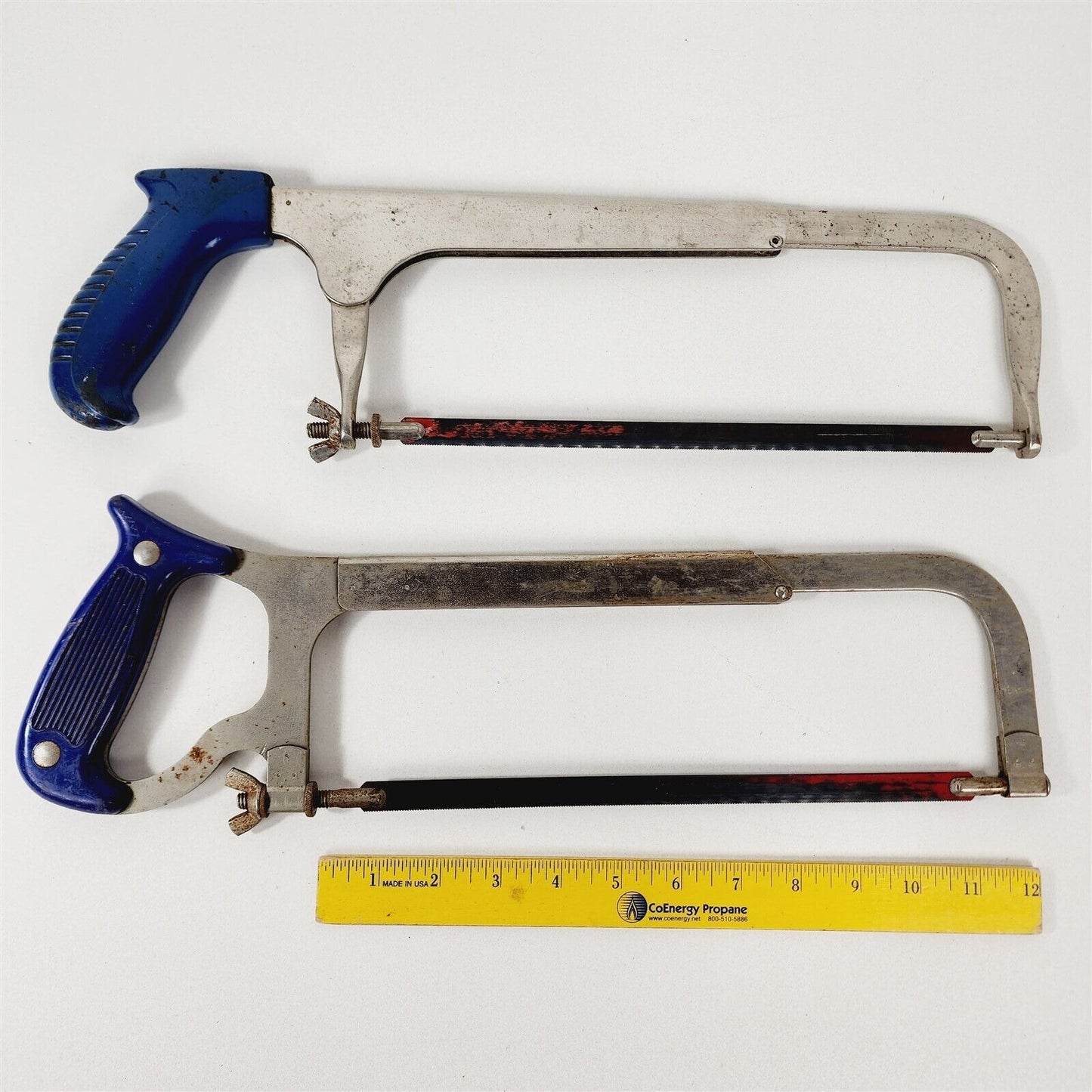 2 Vintage Craftsman Hacksaws Blue Handle