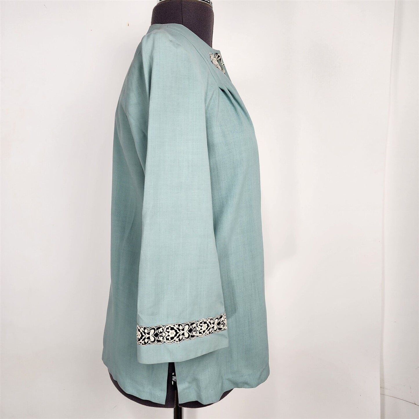 Vintage Pearl-Art Sportswear LA CA Blue Button Front Blazer Jacket Womens M/L