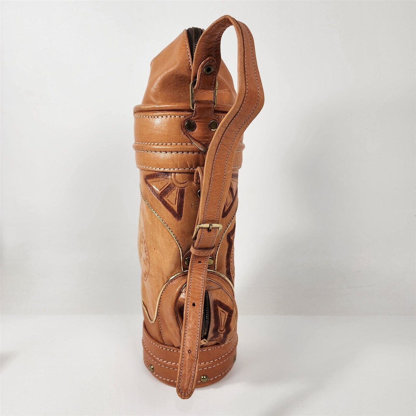 Vintage Leather Purse Golf Bag Design Stockmens Elko Nevada Invitational - 16"