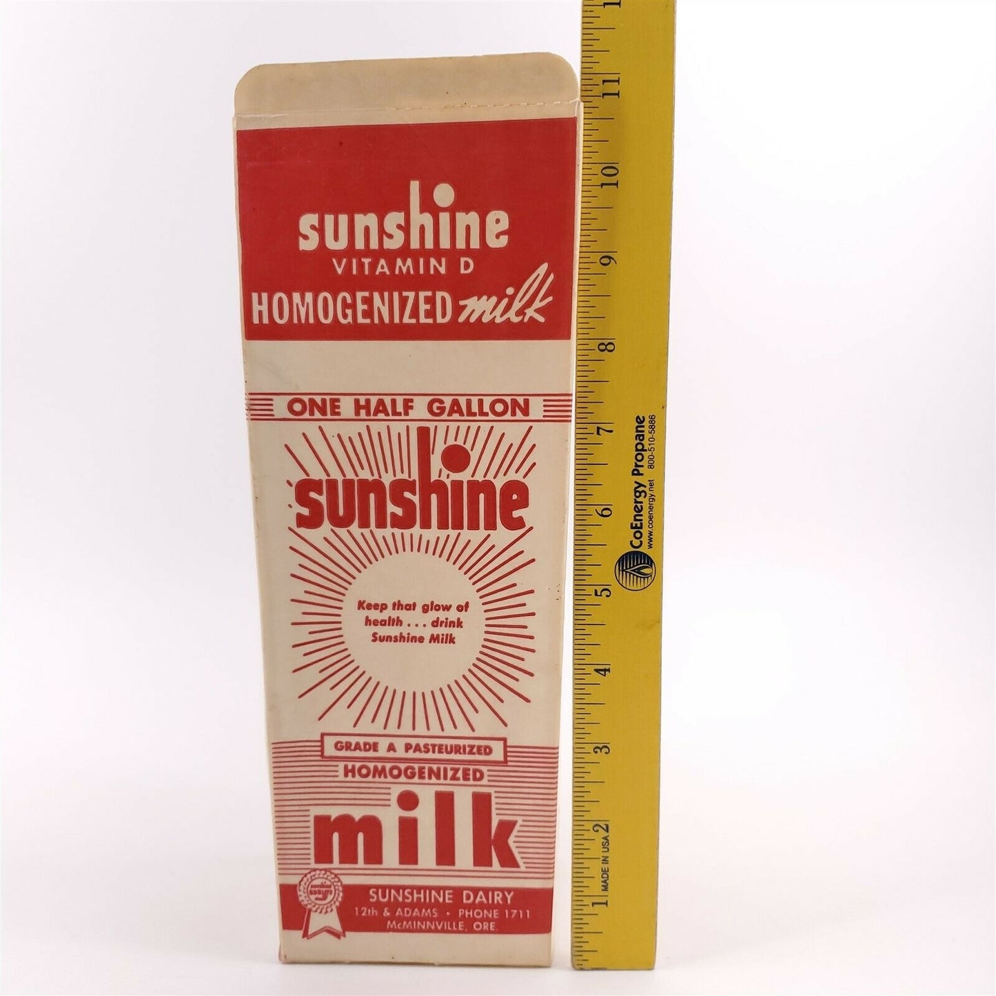 Waxed Milk Carton Un-Used Sunshine Dairy Sunshine McMinnville, OR - #2