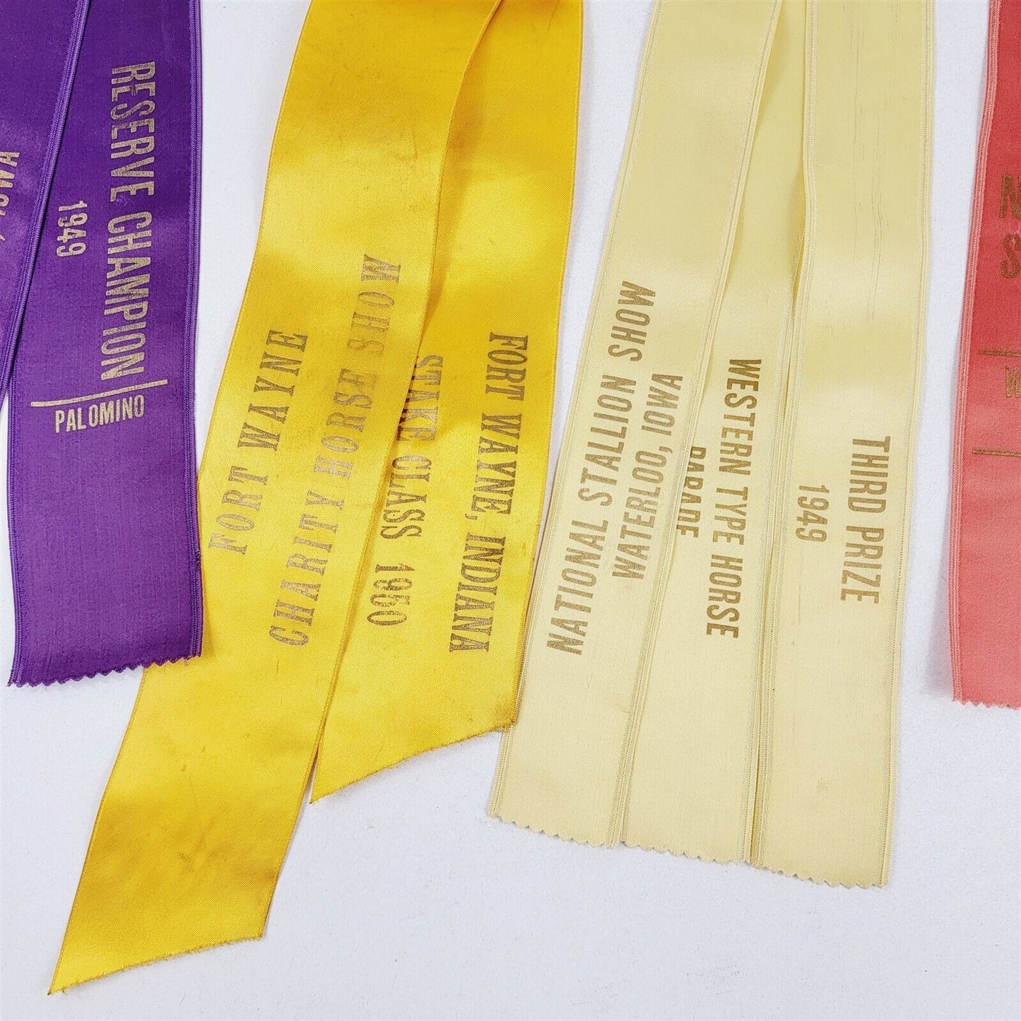 8 Vintage Waterloo Iowa Indiana Palomino Horse Parade Award Ribbons 1946-1950