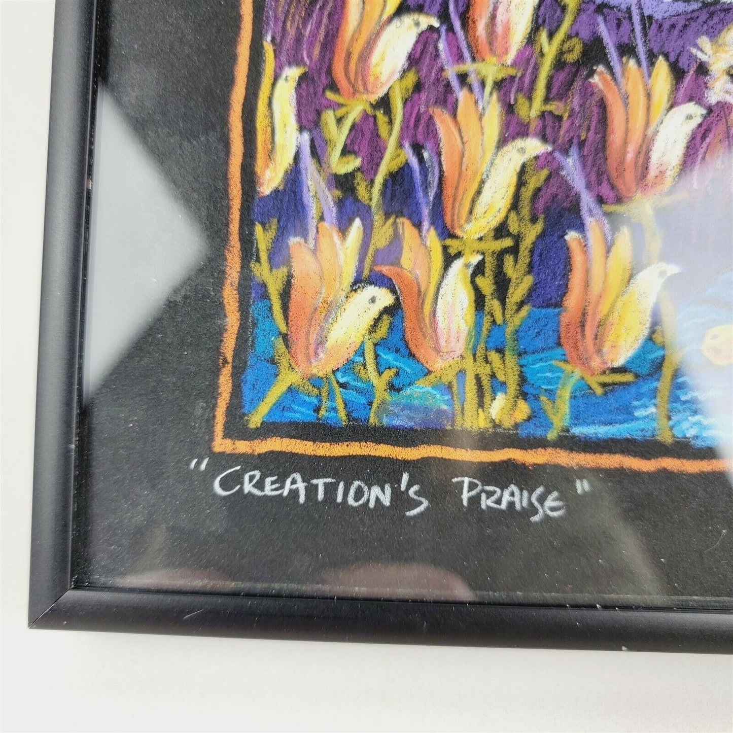 Sandy Gunderson Bass Art "Creation's Praise" Crayon 2001 - 8" x 8"