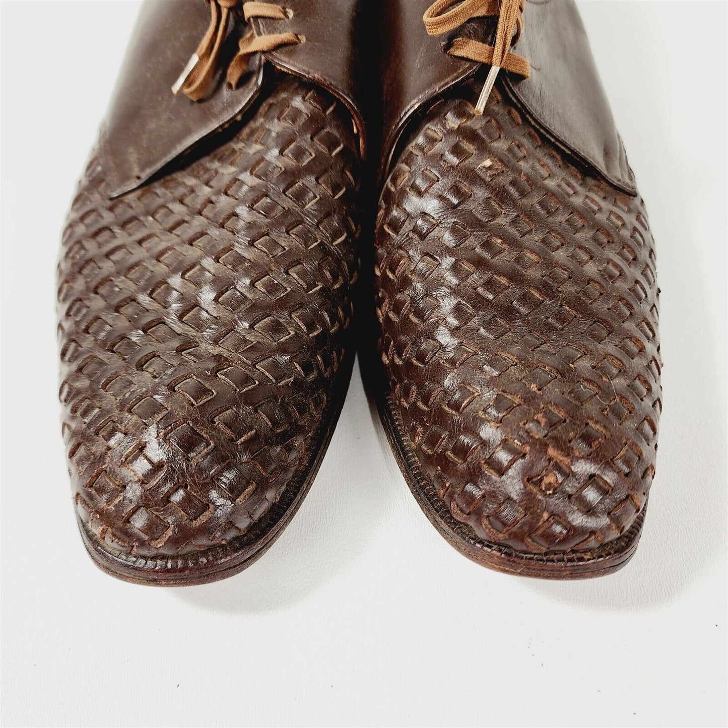 Vintage Brown Leather Lace Up Dress Shoes Mens Size 7