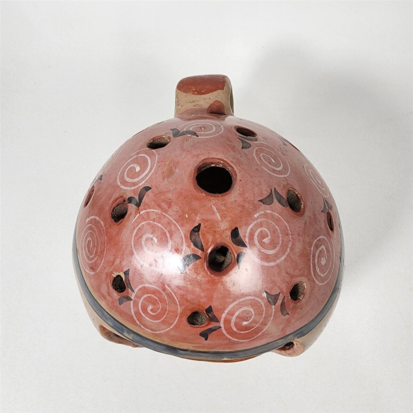 Vintage Tonala Candle Lantern Mexico Ceramic J. Basultoc 8" Handle