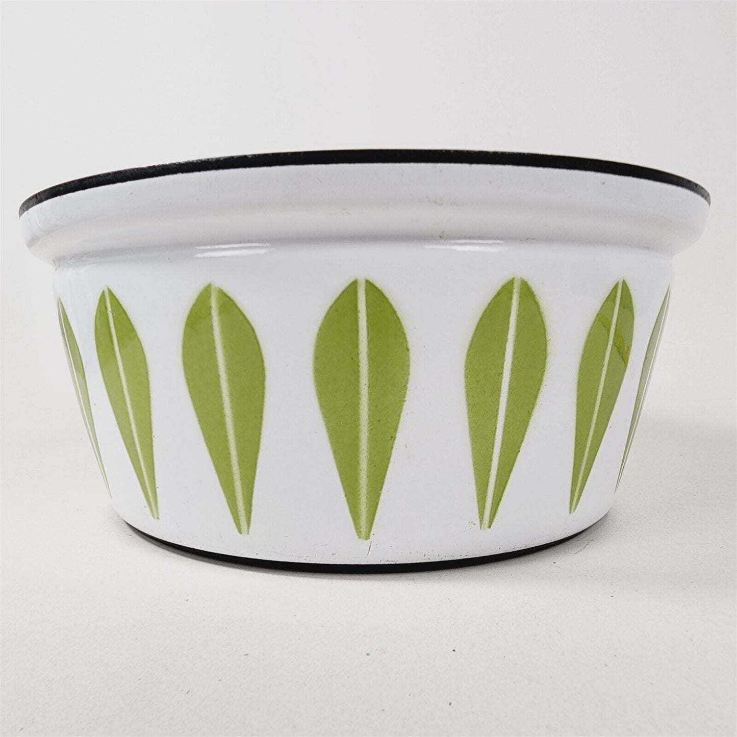 Vintage Catherineholm White & Avocado Green Lotus Stock Pot 10 3/4" - No Lid