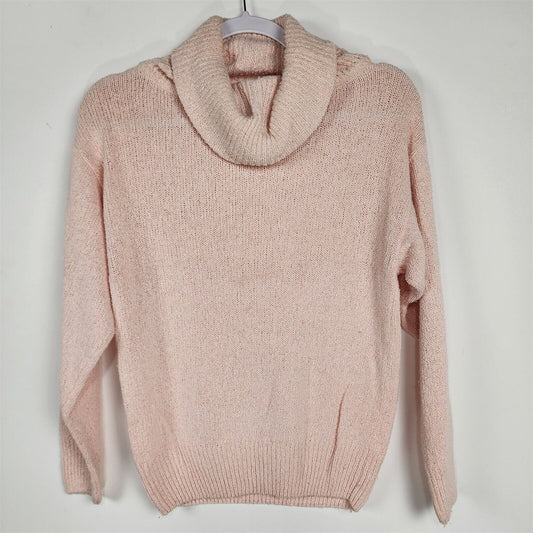 Vintage Monarch Knits Light Pink Cowl Neck Sweater Womens Size M