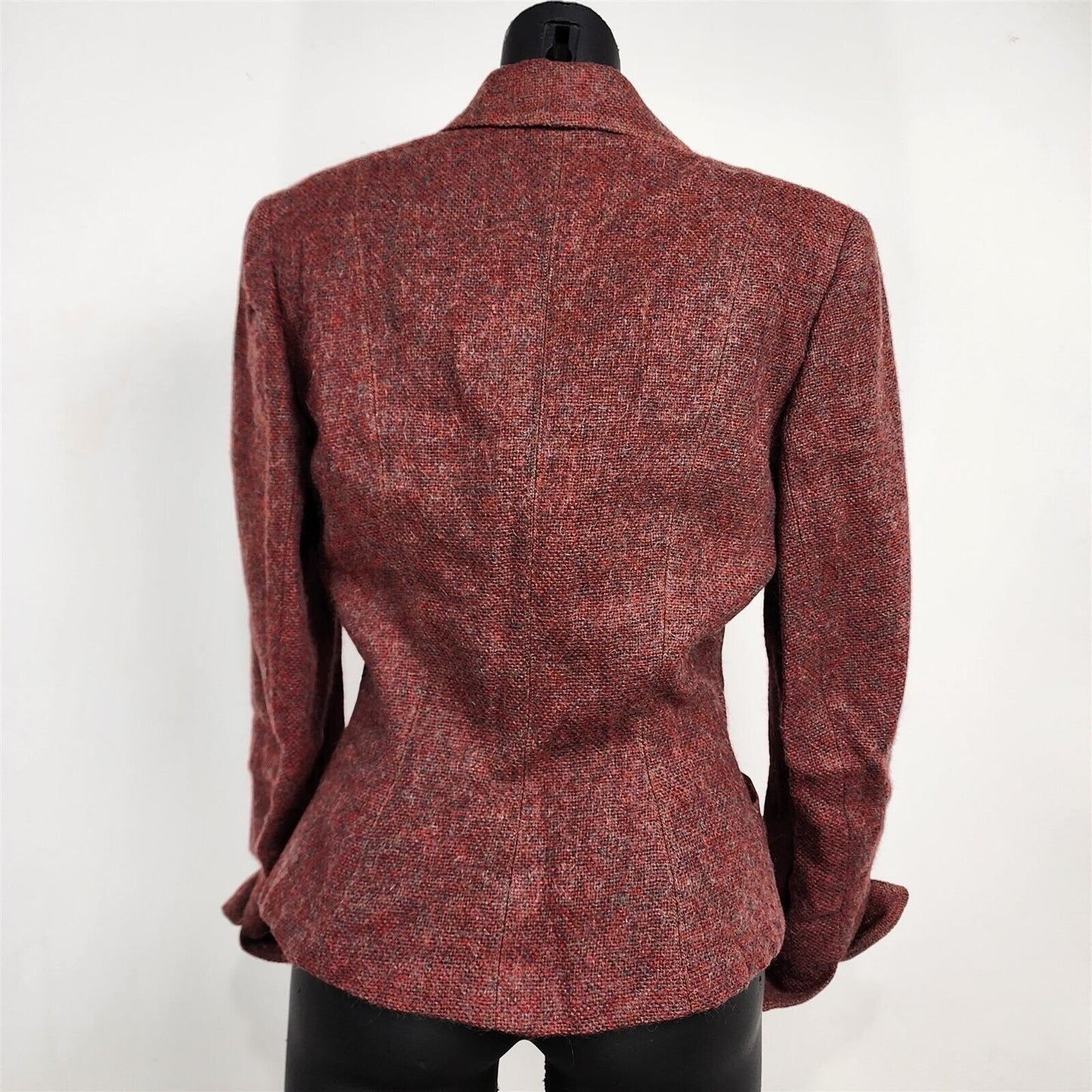 Vintage 1950s Vera Maxwell Original Red Tweed 2 Piece Jacket & Skirt Suit Set