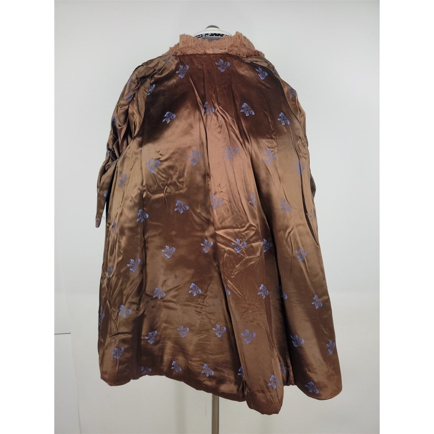 Vintage Brown Fur Coat Tight Short Fur Lined Womens L/XL