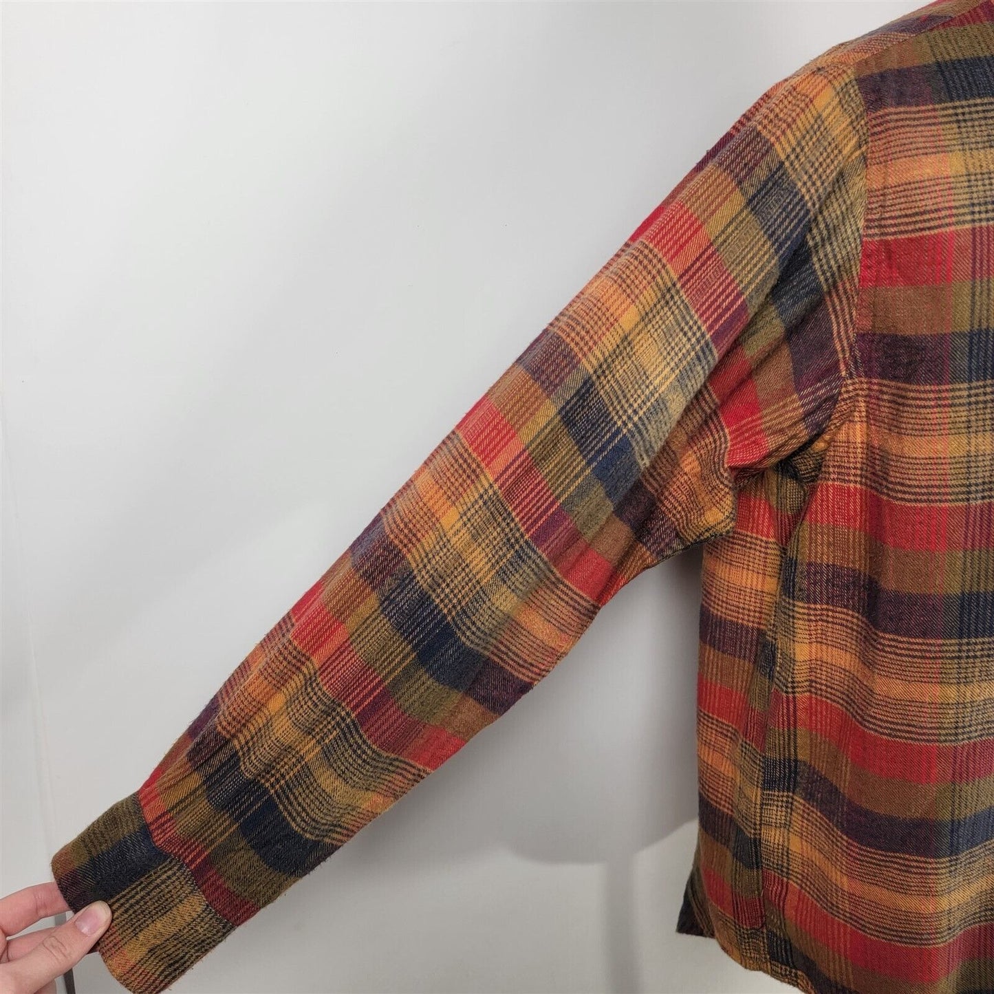 Vintage Basic Editions Plaid Flannel Long Sleeve Button Up Mens M