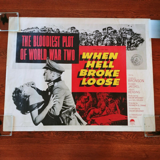 1958 Movie Poster When Hell Broke Loose Charles Bronson WWII Paramount Rolled