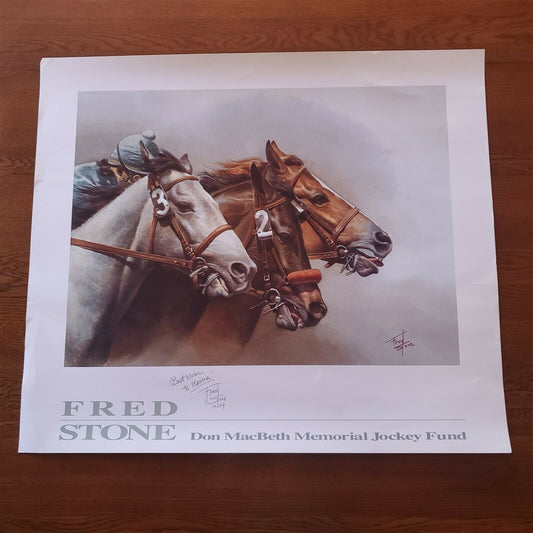 Fred Stone One, Two, & Three Race Horses Don MacBeth Memorial Jockey Fund Signed