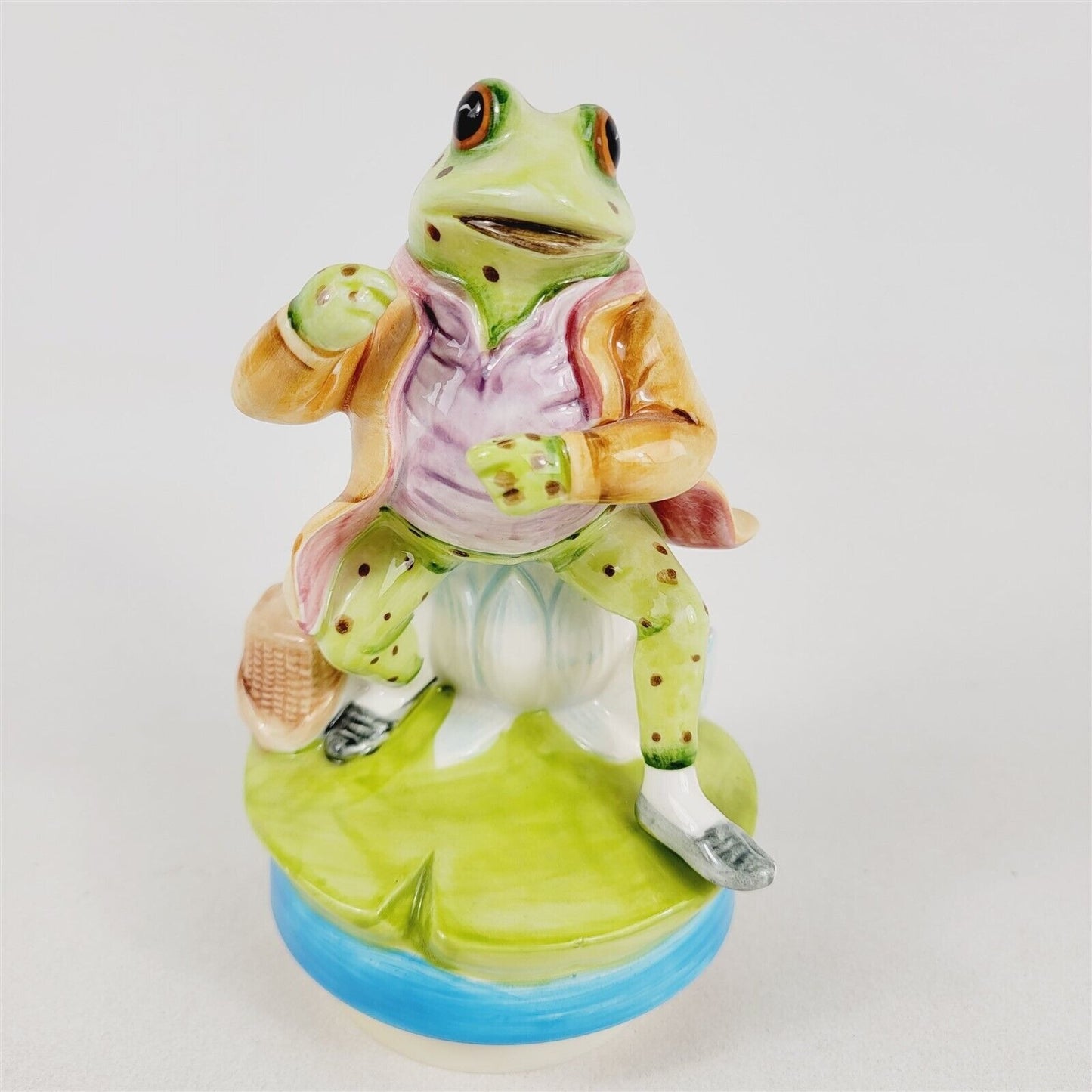 Schmid Beatrix Potter Frog Figure Jeremy Fisher Music Box Up Lazy River