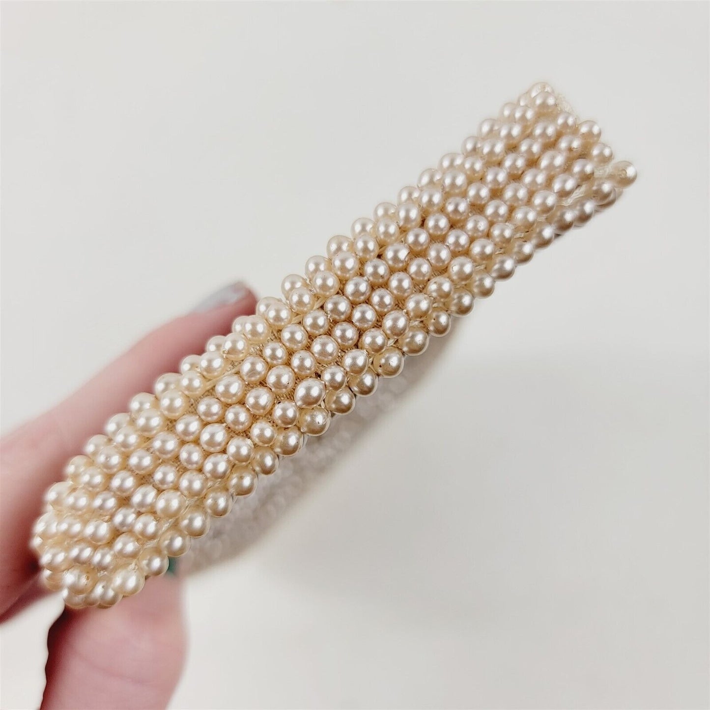 Vintage Faux Pearl Beaded Purse Clutch Bag Evening Formal Wallet 7x4