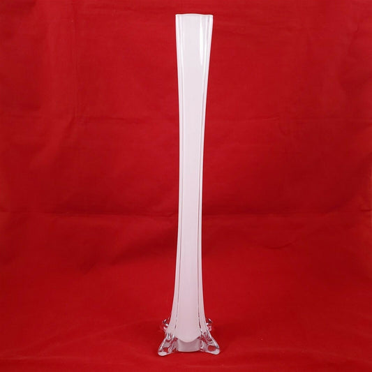 White Glass Tower Vase Eiffel Tower Vase 16" Tall Centerpiece Wedding