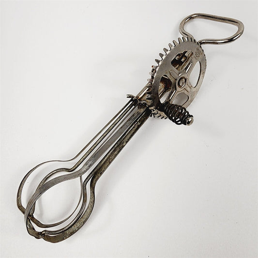 Vintage A&J Metal Handled Hand Beater Egg Mixer