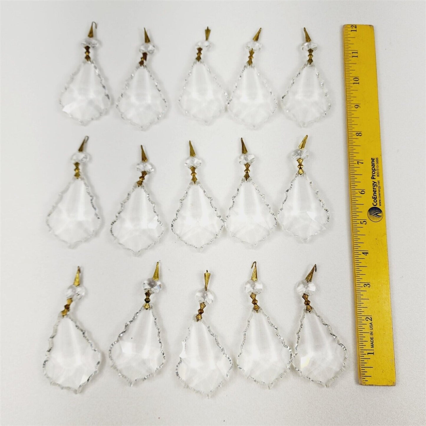 15 Vintage Chandelier Lamp Replacement Parts Crystal Pendalogue Teardrops #2