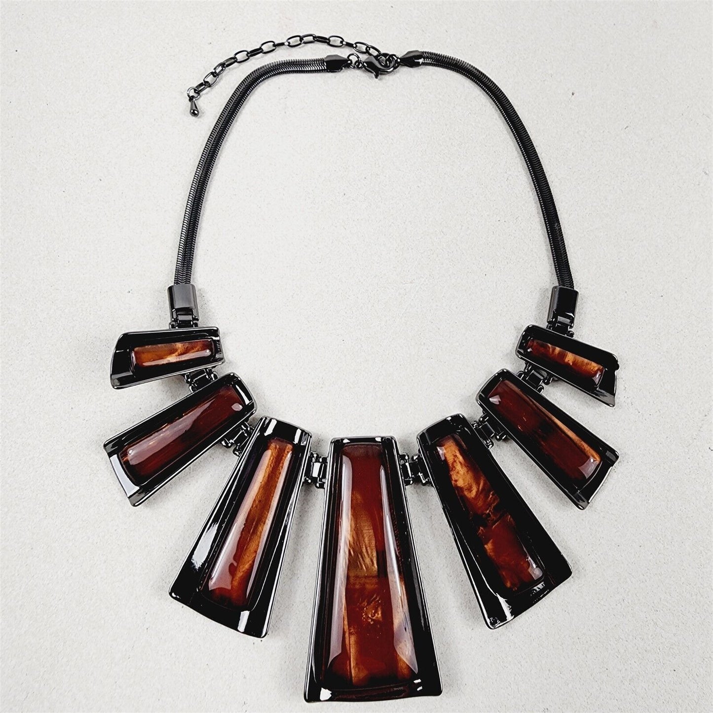 Beautiful Brown Geometric Necklace Earrings Fashion Jewelry Set