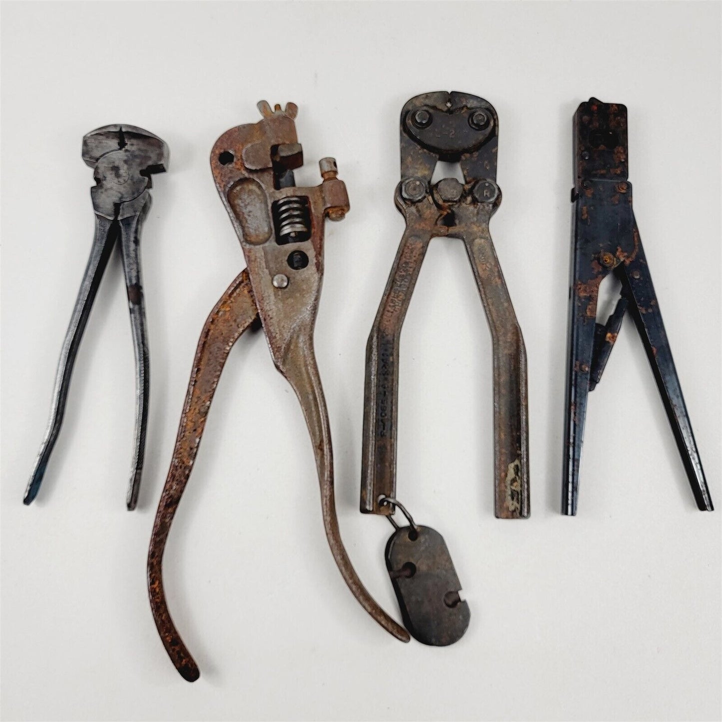 4 Vintage Crimping Wire Cutter Hand Tools Pliers