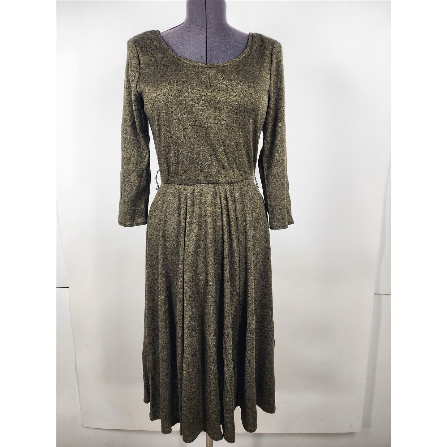 Vintage JB TOO Forest Green Long Sleeve Sweater Dress Womens Size 12