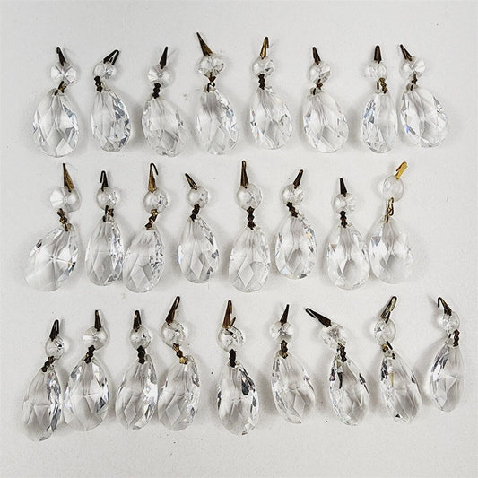 25 Vintage Chandelier Lamp Replacement Parts Crystal Pendant Teardrops