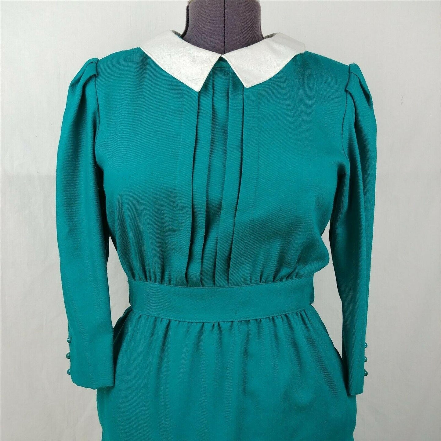 Petite Lanz Vintage Teal 3/4 Sleeve Dress Womens Size 10