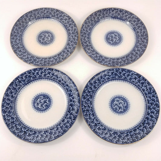 4 WAA William Alsager Adderley Daisy Blue 9 7/8" Dinner Plates Antique