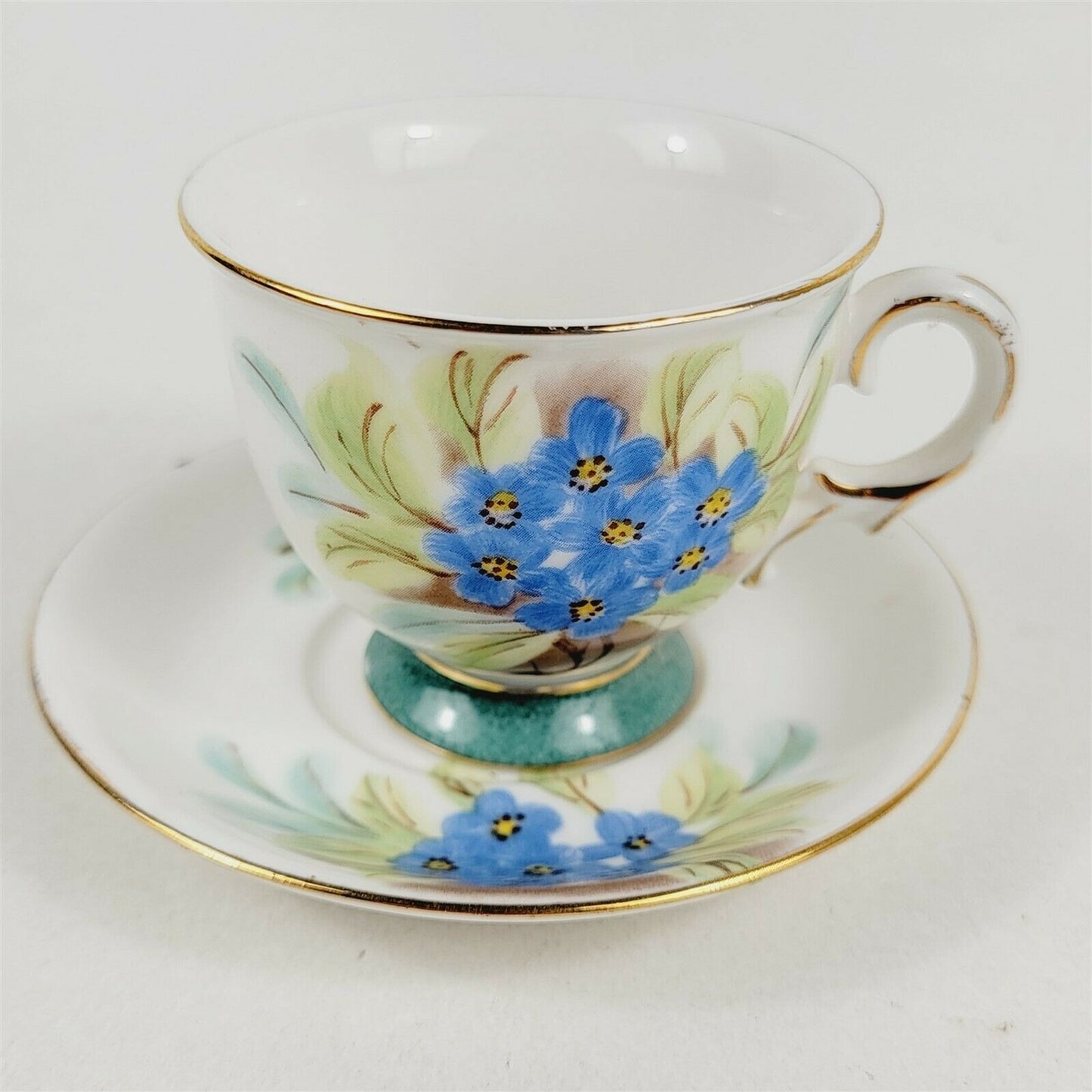 Hong Sheng Blue Floral Decorative Tea Cup & Saucer