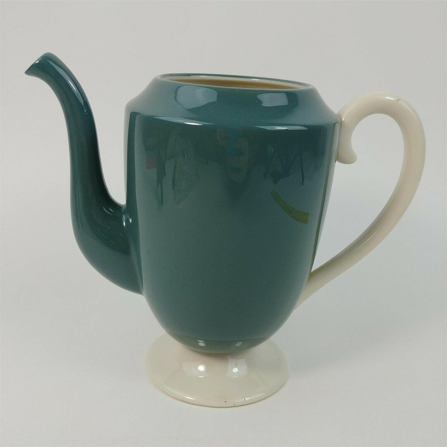Flintridge Sylvan Teal & White Coffee Pot Teapot - No Lid