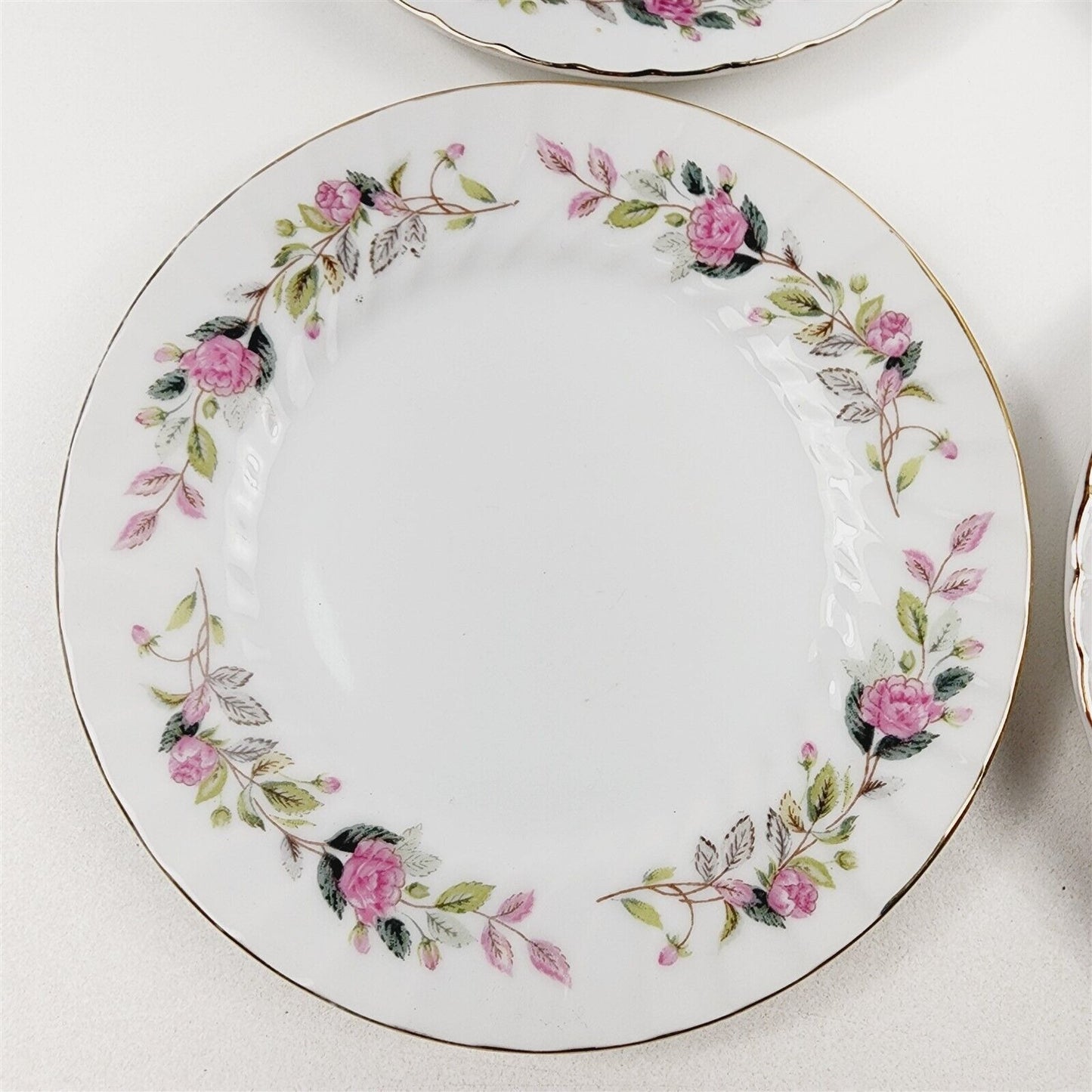 6 Creative China 2345 Regency Rose Pink Floral Bread Butter Plates - 6 3/8"