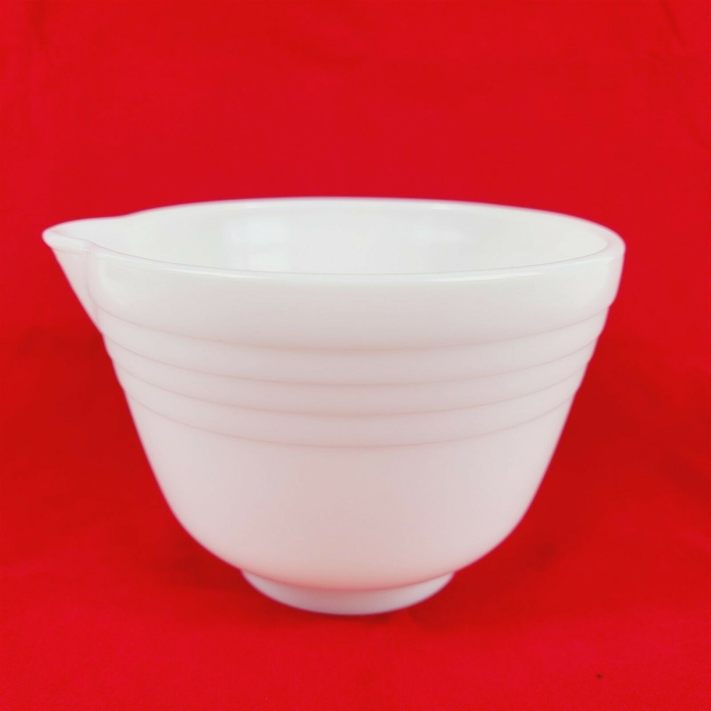 Vintage Hamilton Beach Small Mixing Bowl w/ Spout White Milk Glass