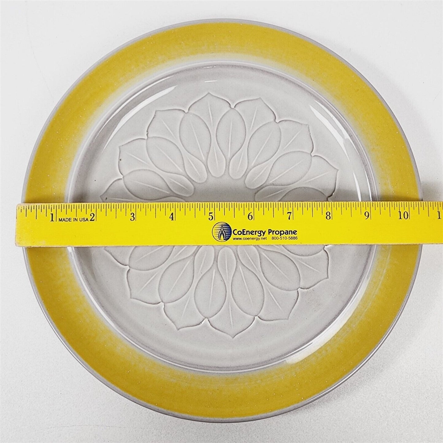 Vintage Franciscan Earthenware El Dorado Yellow Rim Flower Dinner Plate - 10.5"