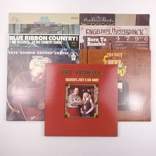 Country Western Bluegrass 1970's 9 Records Hank Locklin, Oak Ridge Boys