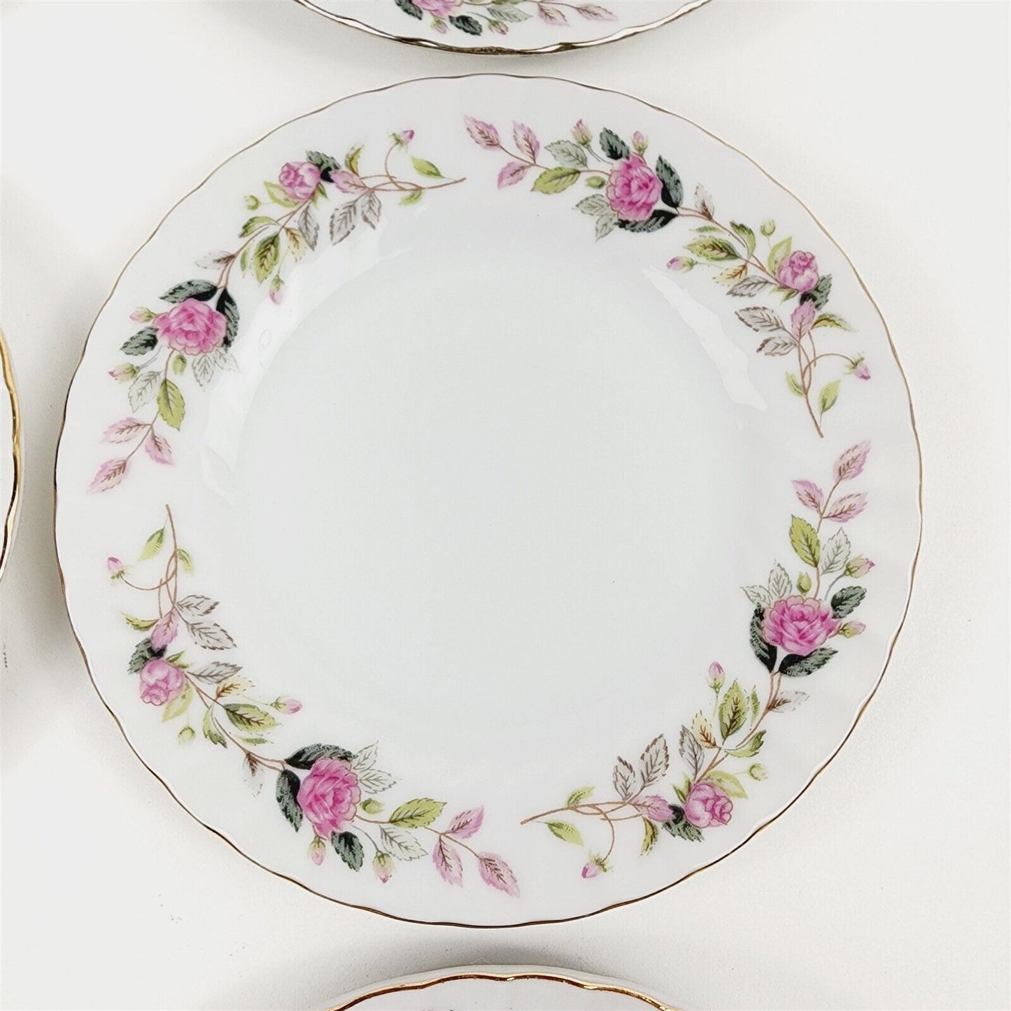 6 Creative China 2345 Regency Rose Pink Floral Bread Butter Plates - 6 3/8"