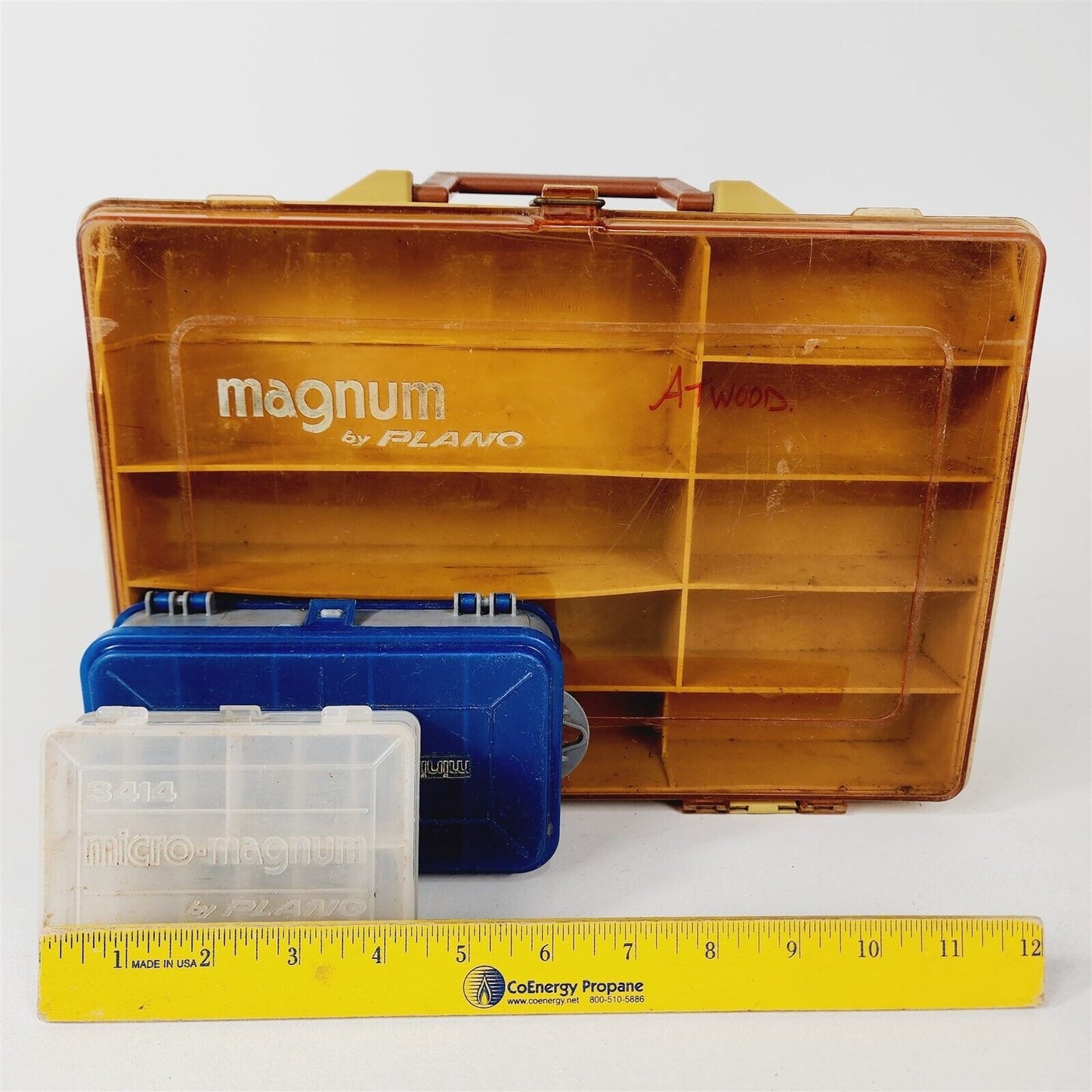 5 Vintage Plano Magnum Tackle Boxes Pocket Pack Mini Micro 3213 3214 Double Side