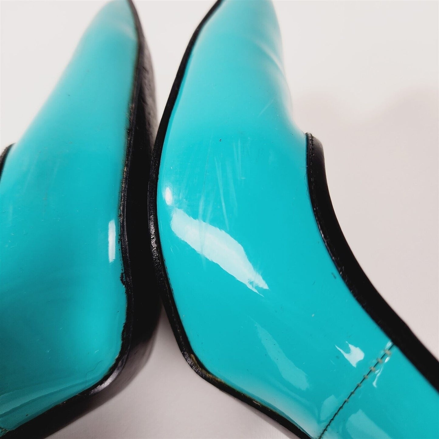 Vintage Karl's Turquoise Blue Pointed Toe Pumps Heels Shoes Size 6.5