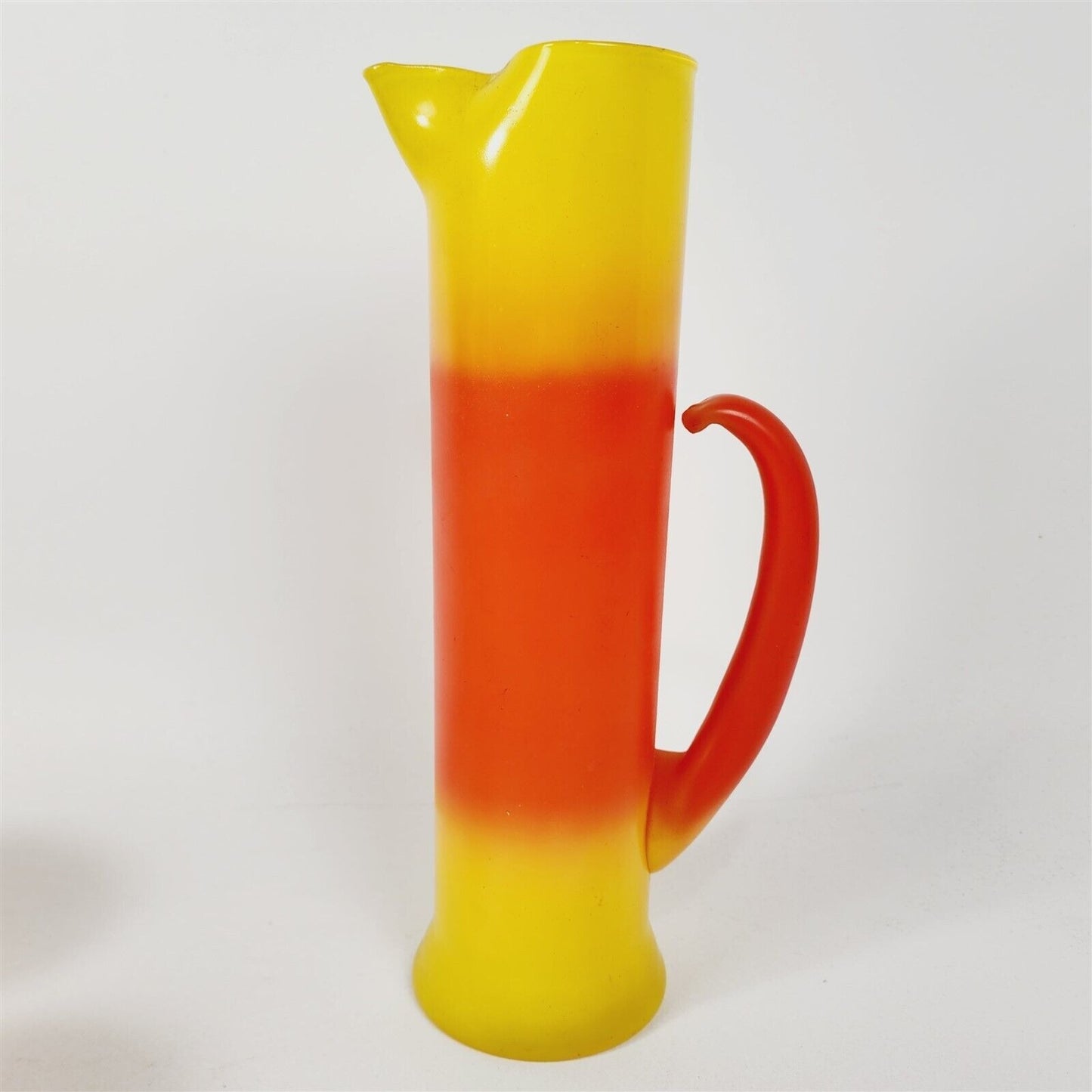 Vintage West Virginia Co Blendo Pitcher & Cocktail Glasses Bar Tiki Orange Yellow