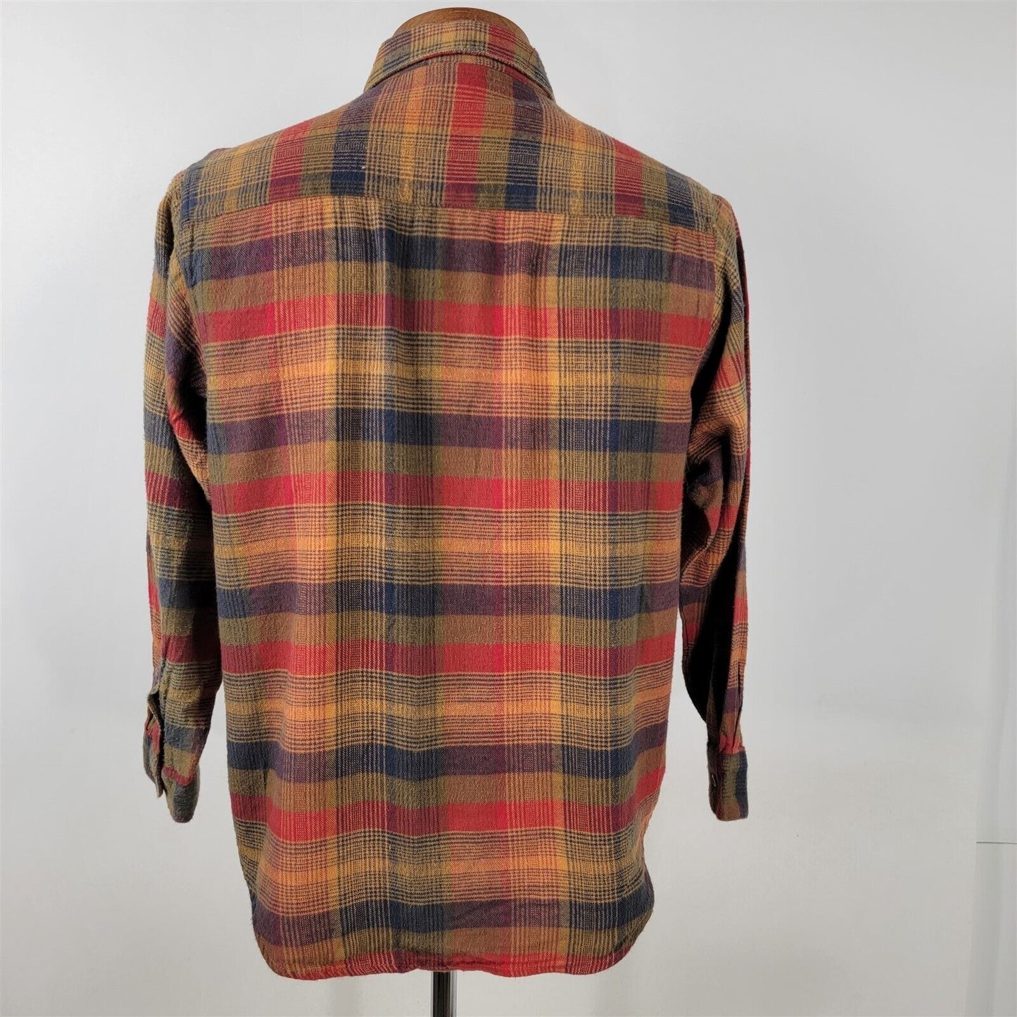 Vintage Basic Editions Plaid Flannel Long Sleeve Button Up Mens M