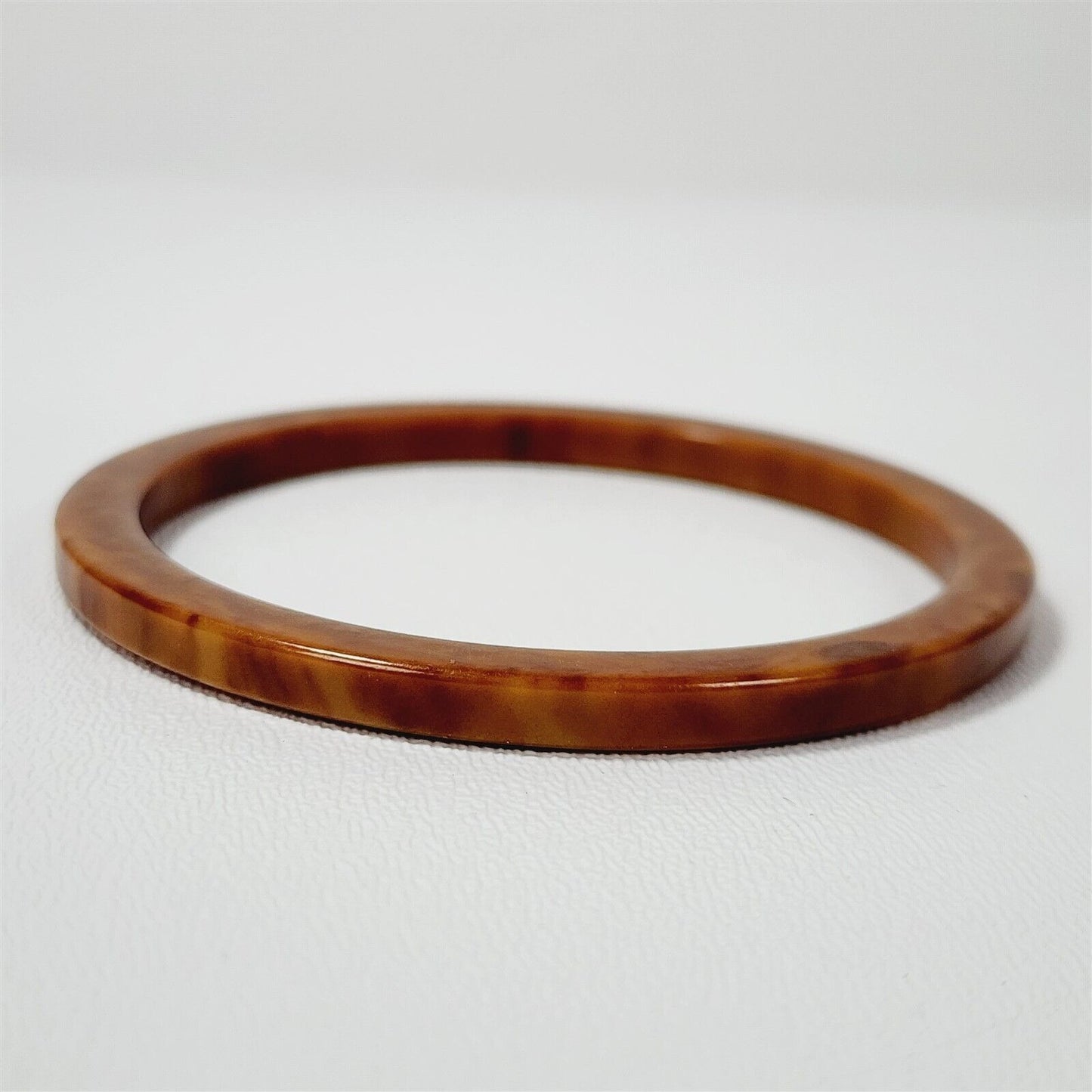 Vintage Brown Rootbeer Marbled Swirl Bakelite Bangle Bracelet 3/16"