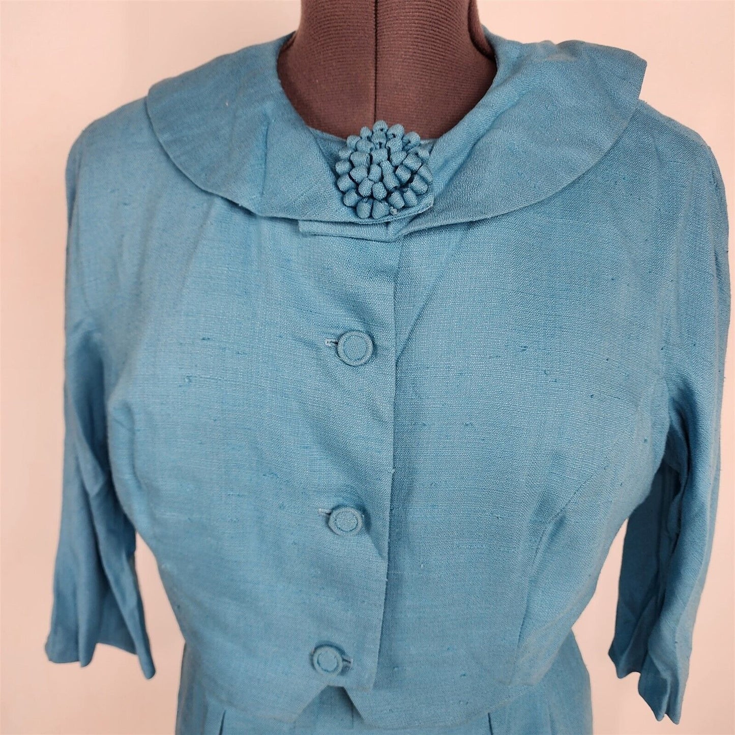 Vintage 1960s Wilshire of Boston Blue Sheath Dress w/ Jacket