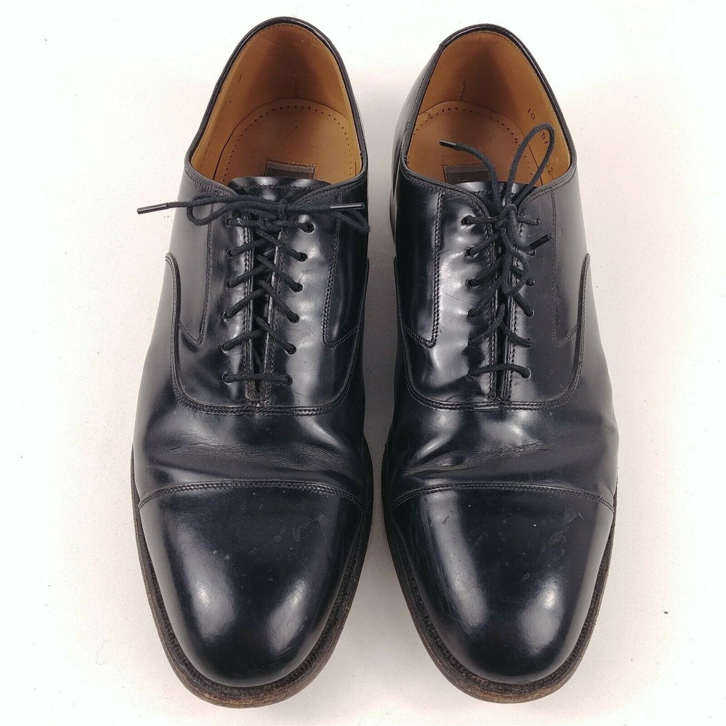 Johnston & Murphy Optima Black Cap Toe Lace Up Oxfords Men’s Shoes Size 10 D/B