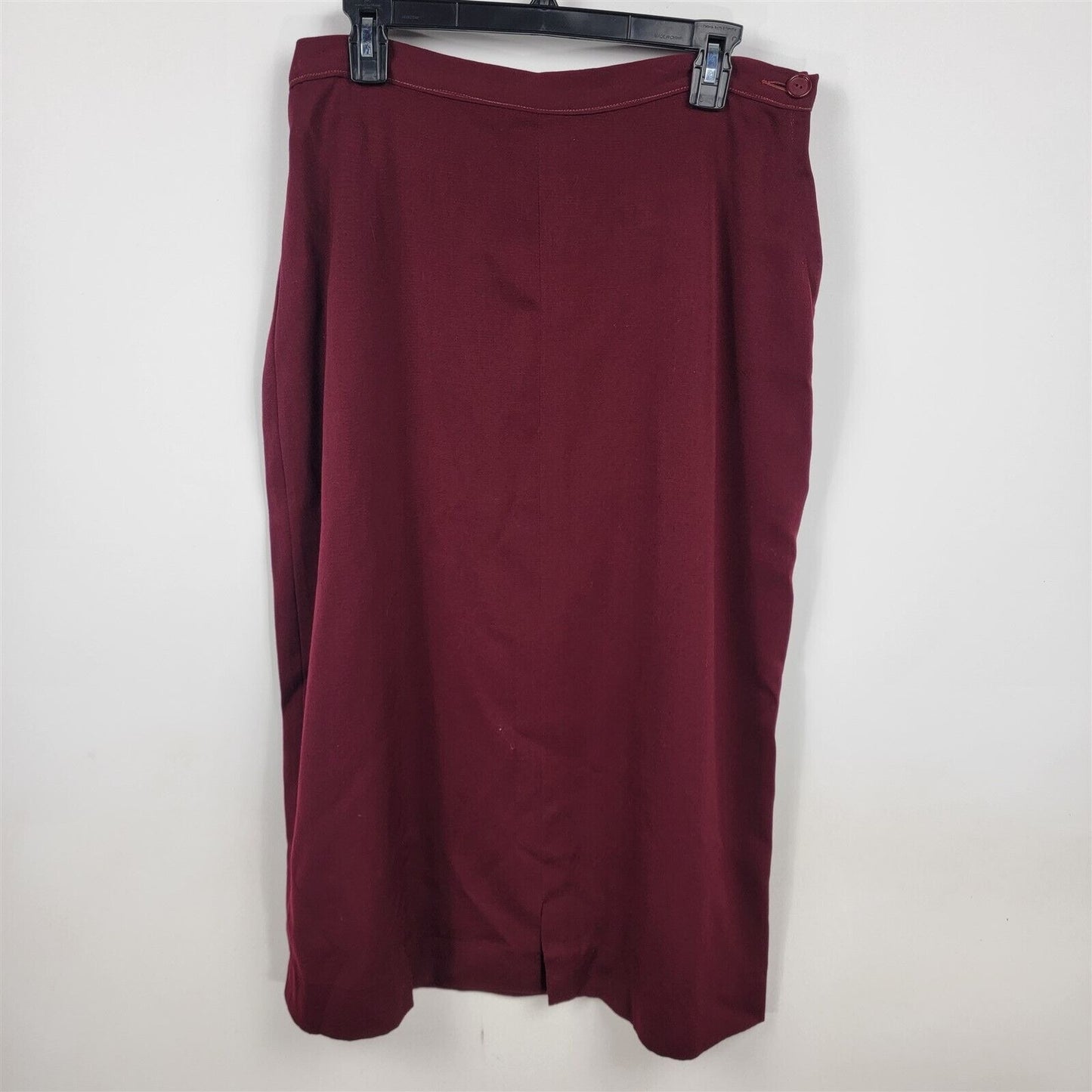 Vintage Red Wine Burgundy Pencil Career Skirt Womens 33" Waist