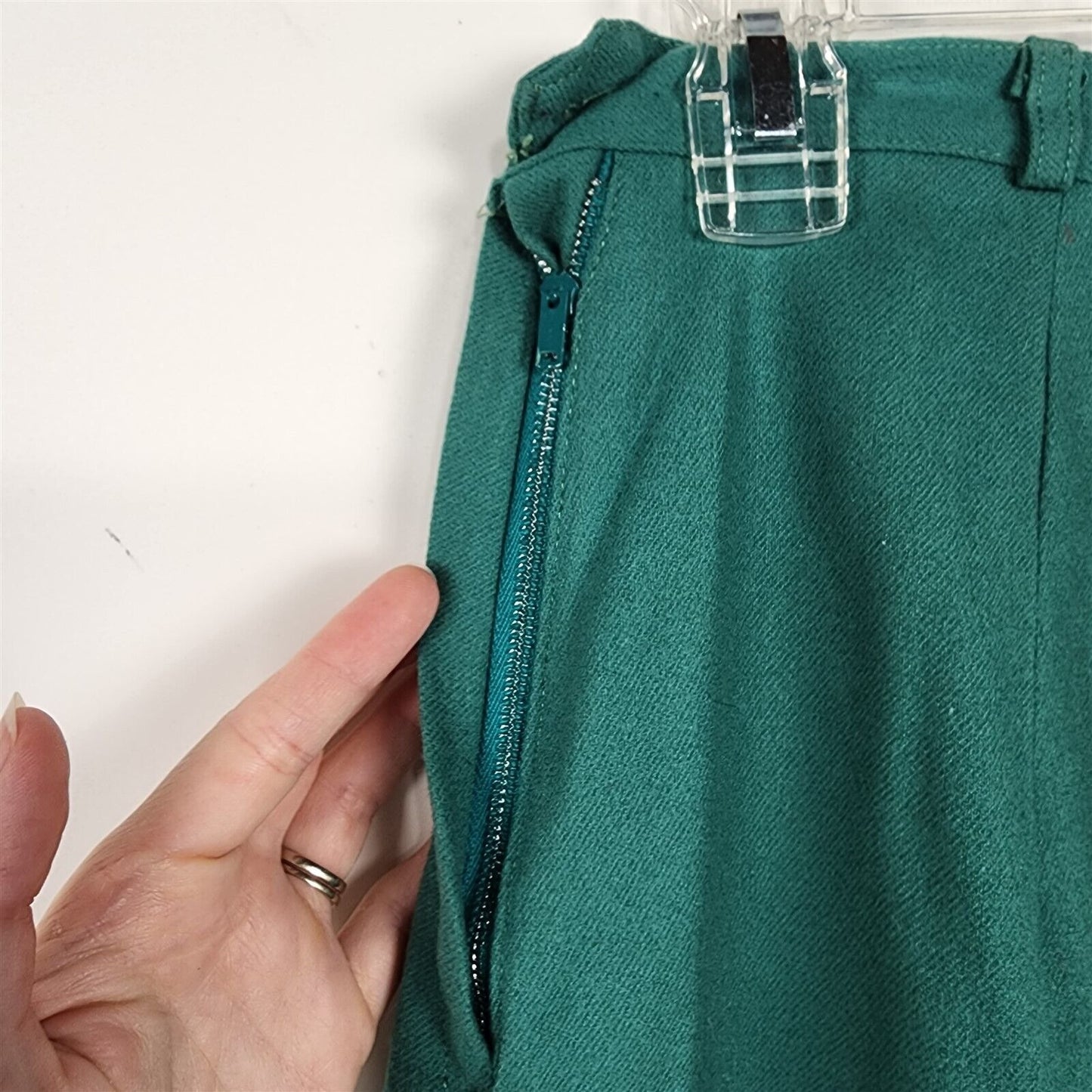 Vintage Green Straight Wool Skirt