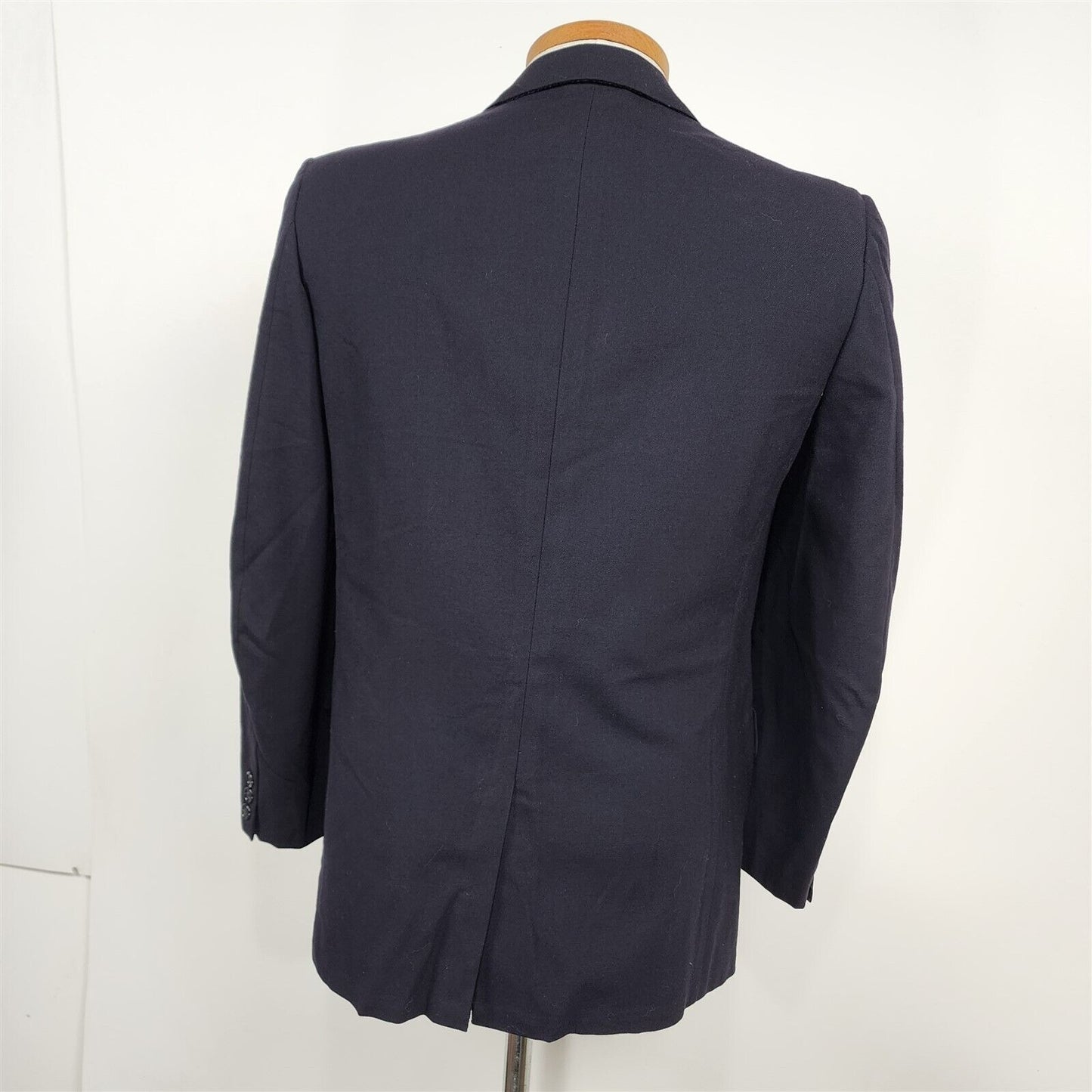 Vintage 1950s Botany 500 Navy Blue 3 Button Suit Jacket Sport Coat Size 37 Short