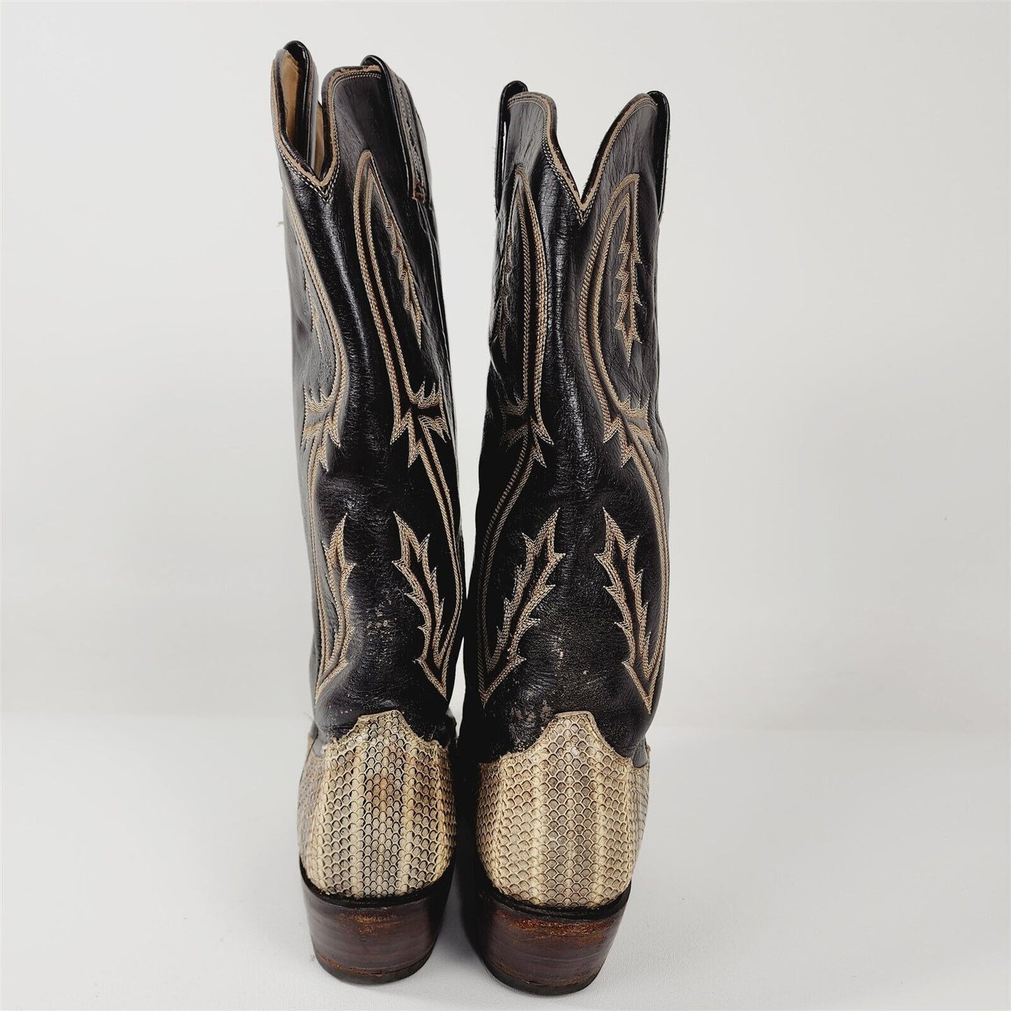 Vintage Tony Lama Leather Python Snakeskin Cowboy Western Boots Size 6B 8460